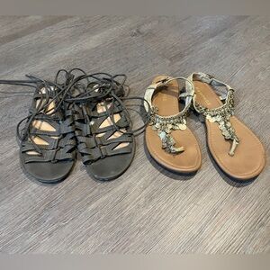 Two pair sandals size 9